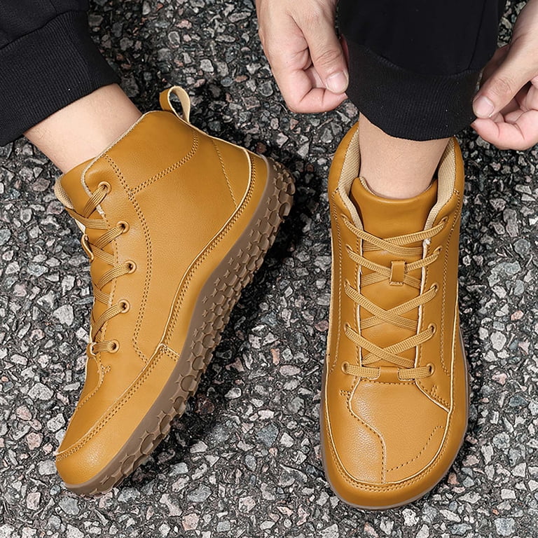 Men\'s Waterproof Leather Hiking Boots Ankle High Lace Up Winter Amazon.com | Men main image 4