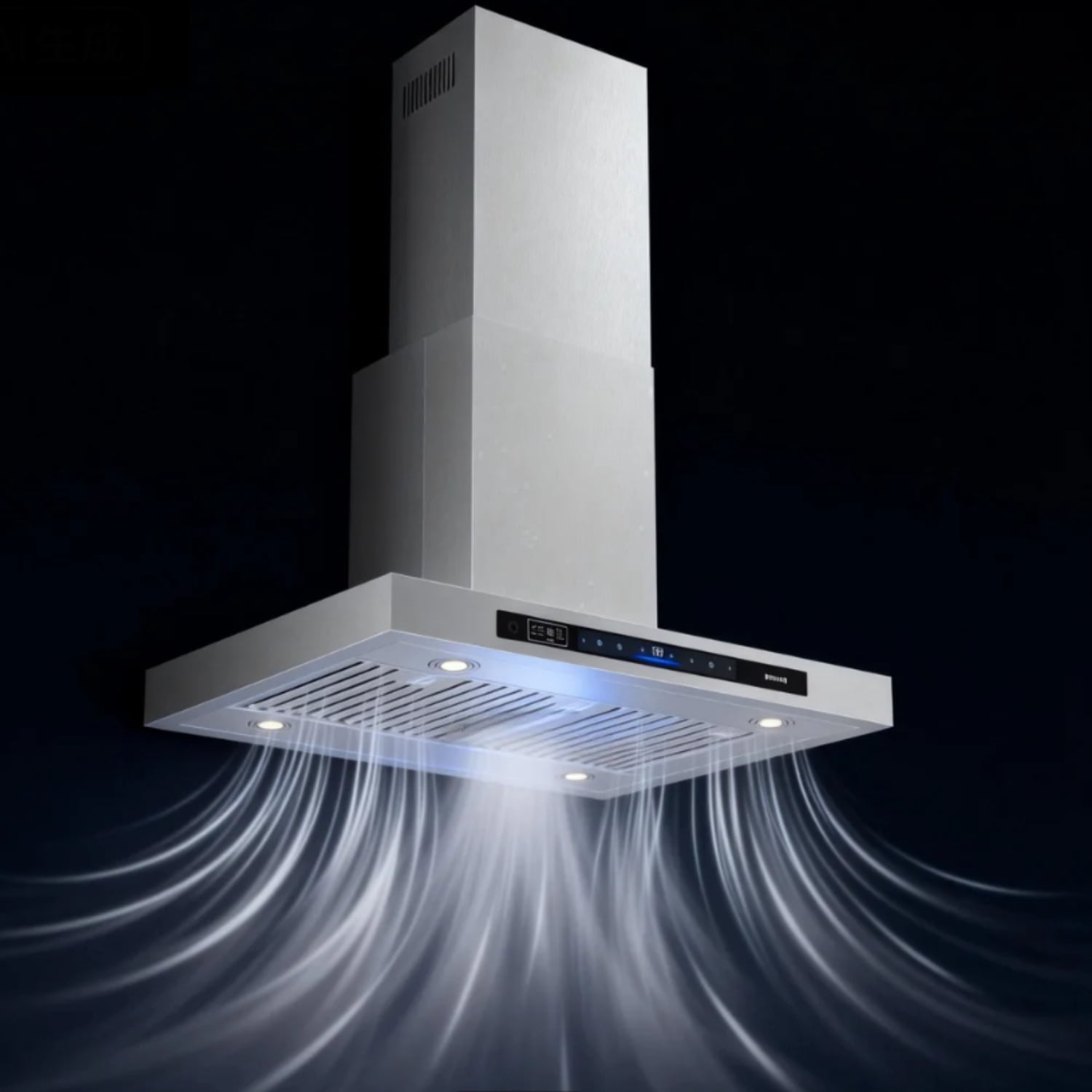 BRANO 36-inch Professional Island Range Hood, Ducted/Ductless, 900 CFM High Power, Smart Voice/Gesture Control