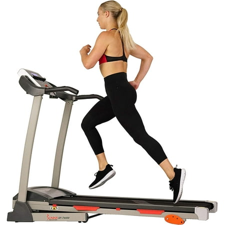 Sunny Health & Fitness Treadmill with Manual Incline  Pulse Sensors  Folding  LCD Monitor for Exercise SF-T4400