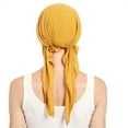 thumbnail image 3 of TRUBKH Head Coverings for Women Wide Headband Towel Wrap for Women Caps for Women Boho Headbands Beanie Turban Headbands Yellow One Size, 3 of 7