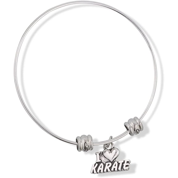 I Love Karate Fancy Charm Bangle