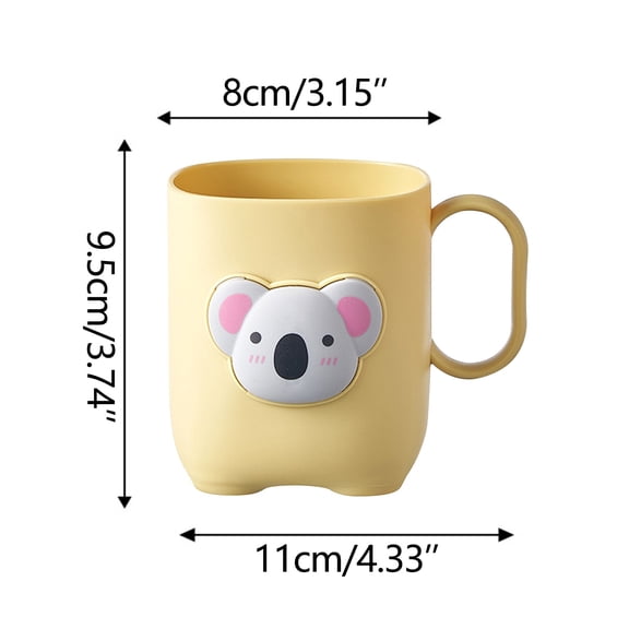 Koala Design Portable Rinse Cup, Compact Bathroom Organizer with Splash Guard for Family Use