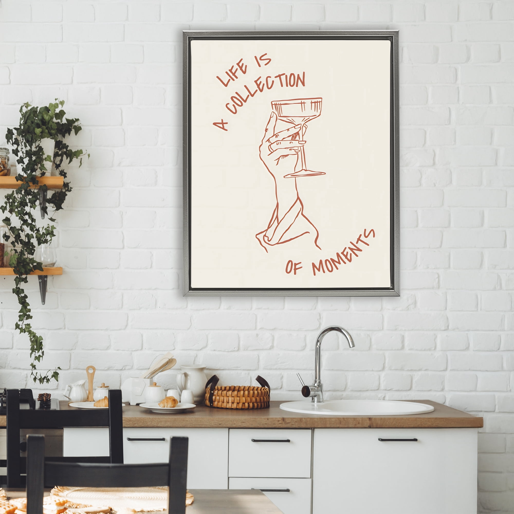 Stupell Industries Life Is A Collection of Moments Toast Gray Framed Floater Canvas Wall Art, design by The Prints Vibe