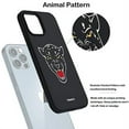 thumbnail image 3 of Compatible with iPhone 12 Pro Max Case 6.7” with Animal Printed Pattern, Slim Liquid Silicone 3 Layers Full Covered Soft Gel Rubber Phone Case Protective Cover 6.7 inch, Black Panther, 3 of 12