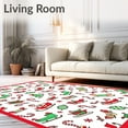 thumbnail image 2 of ODIKA 2'x3' Machine Washable Non-Slip Area Rug, Whimsical Santa Sleigh and Cane Patchwork Medley High Traffic Rug, Red, 734311, 2 of 7