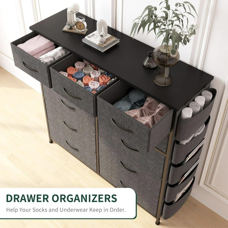 Dresser for Bedroom with 12 Drawers, Storage Drawer Organizer