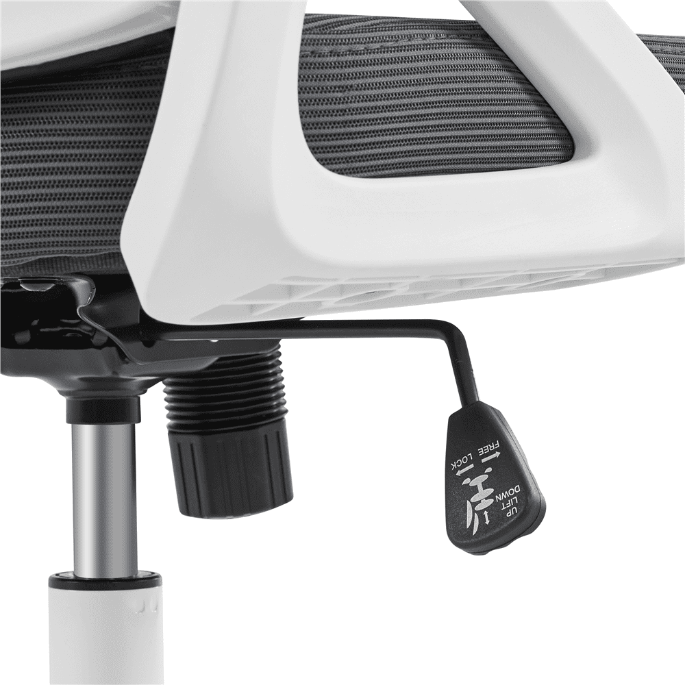 Yaheetech Adjustable High Back Mesh Office Chair with 90° Flip-up Armrest, White/Gray