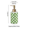 thumbnail image 3 of Qeeadeea Checkerboard Pattern Ceramic Soap Dispenser With Pump, Refillable Lotion Dispenser For Bathroom Vanity Countertop, For Kitchen Sink-green-300ml/10.6oz, 3 of 8