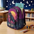 thumbnail image 3 of Kuiaobaty Dinosaur Print Backpack for Boys 8-12 Sunset Print School Backpack with Bottle Holder Lightweight Bookbags Laptop Bag for School, Purple, 3 of 7