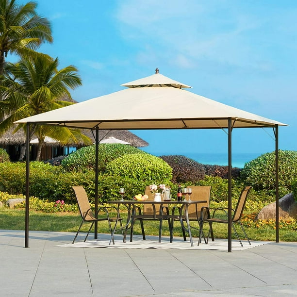Erommy 10x12 FT Canopy Gazebo Outdoor Gazebo Steel Frame with Vented