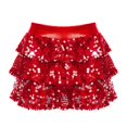thumbnail image 1 of YONGHS Jupe Tutu à Paillettes pour Filles, Jupe de Danse à Volants, Robe de Ballet Rouge 16, 1 of 5