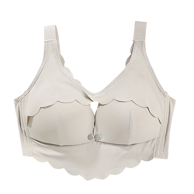 Gibobby Brasieres Comodos Para Mujer Ropa interior de lactancia para mujer de con hebilla abierta en la parte delantera, sujetador antiflaccidez para el y posparto(Gris,34/75)