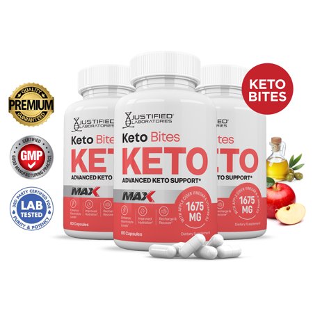 (3 Pack) Keto Bites ACV MAX Pills 1675mg Alternative to Gummies Dietary Supplement 180 Capsules