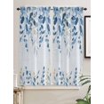 thumbnail image 5 of Blue Eucalyptus Leaves Bathroom Window Curtain, Watercolor Botanical Weeping Leaf Light Filtering Coffee Kitchen Curtains, Bedroom Living Room Curtains 2 Panel 84"x63", 5 of 6