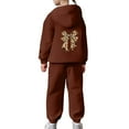 thumbnail image 5 of Trendy Preppy Cheetah Print Bow Hoodie 2 Piece Outfit - Fall Sweatshirt Set for Teen Girls, 5 of 7