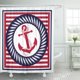 thumbnail image 1 of ABPHQTO Marine Chic Retro Boat Anchor Cute Stripes Sailing Náutico Cortina de ducha 150x180 cm, 1 of 1