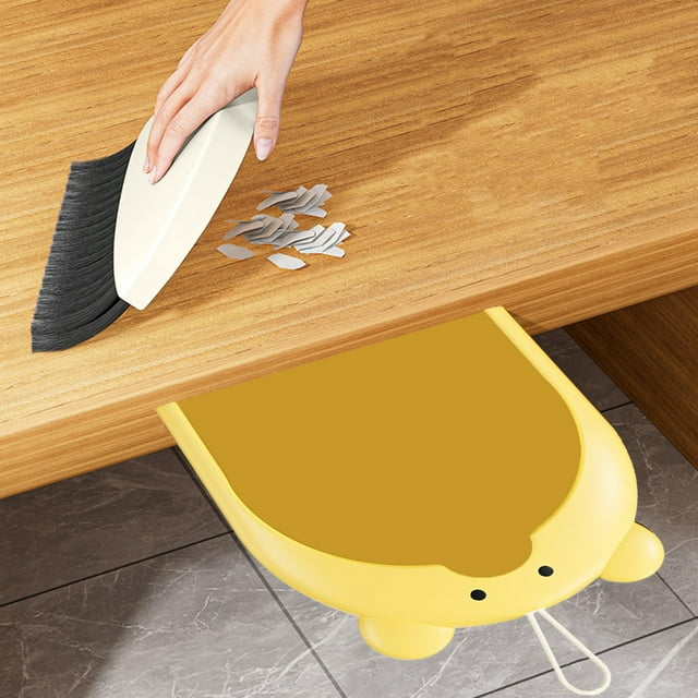 Fiudx Mini Cepillo de Barrido de Escritorio, Juego de Recogedor Compacto, Diseño Aerodinámico, Material de Microfibra Suave, Fácil de Usar, Ideal para La Limpieza de La Oficina y El Hogar, Ligero, Ta