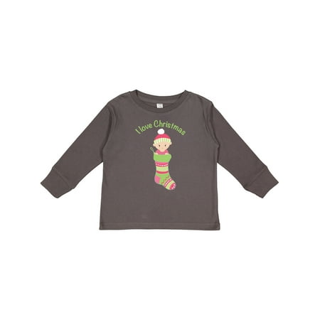 

Inktastic I Love Christmas Gift Toddler Toddler Girl Long Sleeve T-Shirt