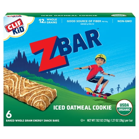 Clif Kid ZBar Iced Oatmeal Cookie Baked Whole Grain Energy Snack Bars 1.27 oz 6 count