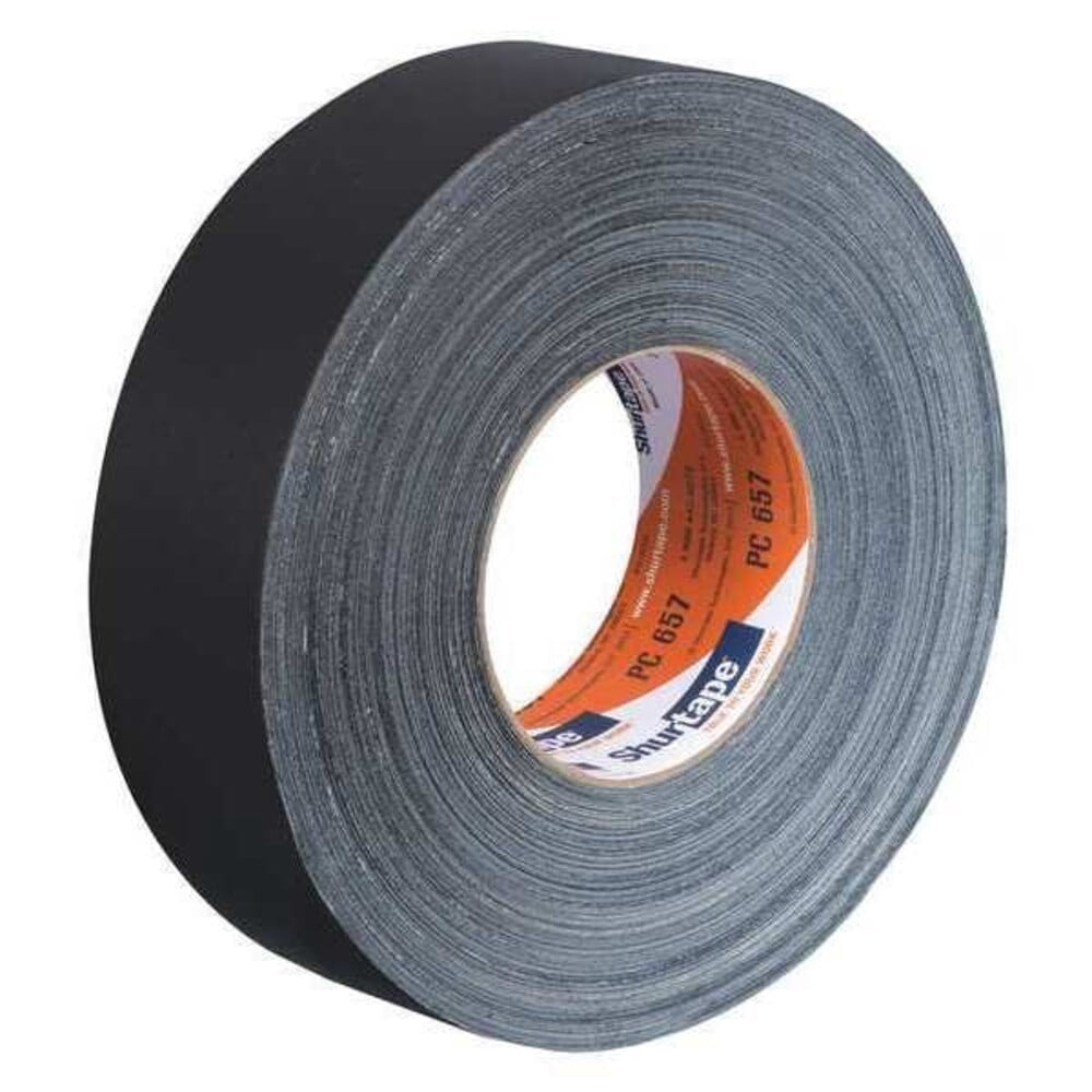 Shurtape Duct Tape, Black, 60-1/8 yd L, 1-7/8 in W 105486