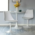 thumbnail image 5 of Mid-Century Modern White Tulip Side Chair with White Cushioned Seat - Stylish and Comfortable Polypropylene Swivel Accent Chair for Home Office, Living Room or Kitchen Bar, 5 of 7
