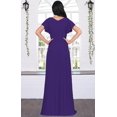 thumbnail image 5 of Womens Long V-Neck Ruffle Sleeveless Bridesmaid Prom Gown Maxi Dress, 5 of 5