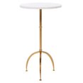 thumbnail image 1 of Maklaine Table d'Appoint en Marbre, Blanc et Or, 1 of 9