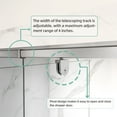 thumbnail image 5 of 50-54" W x 71" H Pivot Swing Shower Door, Frame Glass Door with 1/4"(6mm) Clear SGCC Tempered Glass, Chrome Finish, Magnetic Closing, ACE, 5 of 10