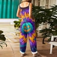 thumbnail image 7 of Plus Size Halloween Boho Overalls for Women Floral Print Linen Jumpsuits 2026 Spaghetti Strap Rompers, 7 of 7