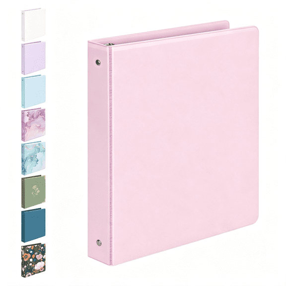 KAISA 3 Ring Binder 1 Inch,1" Clear View Binder,Pink,Letter/A4 Size,Extra Durable,Pvc-Free,Customizable,Interior Pockets,175-Sheet Capacity,Eco-Friendly,Reinforced Hinge,School,Office