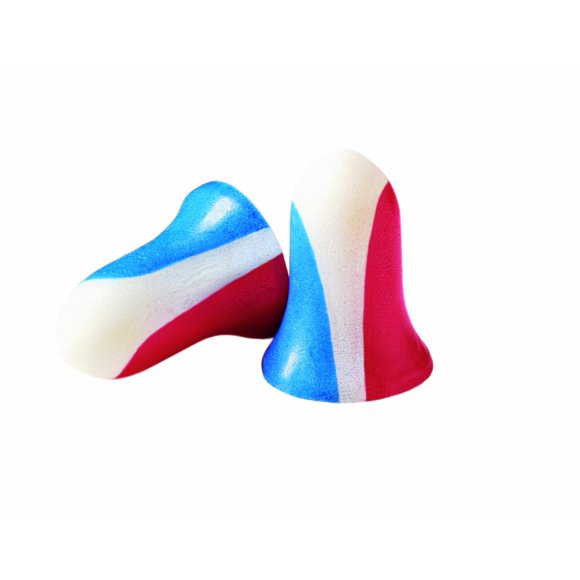 Howard Leight R-03113 Super Ear Plugs, Foam, NRR 33, Uncorded, Red/White/Blue, 100 Pair