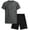 Dark Grey Black, variant on Boys Short Set - 2 Piece Short Sleeve Active Shirt and Gym Shorts Boys Athletic Set (8-12)