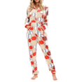 thumbnail image 3 of Mono de mono de franela navideño para mujer, ropa de dormir suave y cálida, de manga larga con capucha y cremallera, pijamas informales, 3 of 4