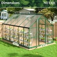 thumbnail image 5 of NETAJE 12'x 8'Polycarbonate Greenhouse, Large Aluminum Walk-in Green House with Window for Backyard,Green, 5 of 7