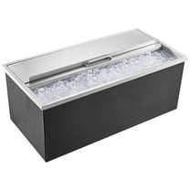 Outdoor Ice Cooler, 36" Stainless Steel Ice Chest w/Sliding Cover & Drain Plug, 40.9 qt for Beer, Wine, Commercial Bars