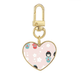 thumbnail image 1 of Art Repeat Japan Pattern Art Deco Fashion Gold Heart Keychain Metal Keyring Holder, 1 of 3