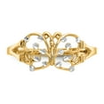 thumbnail image 5 of Solid 14k Yellow Gold Two Toned Diamond-cut Butterfly Ring Band Size 5.5, 5 of 6