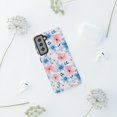 thumbnail image 1 of Blue and Pink Floral Tough Phone Case For Samsung. Samsung Case. Compatible, iPhone 13, 1 of 5