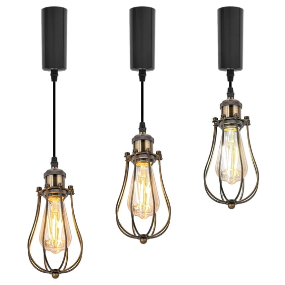 Kiven H-Type track lighting pendants Adjustable Height,3-Light Industrial Bronze h track pendant lights ,Decorative Track Lighting Fixture for Hallway Kitchen Island TB0103