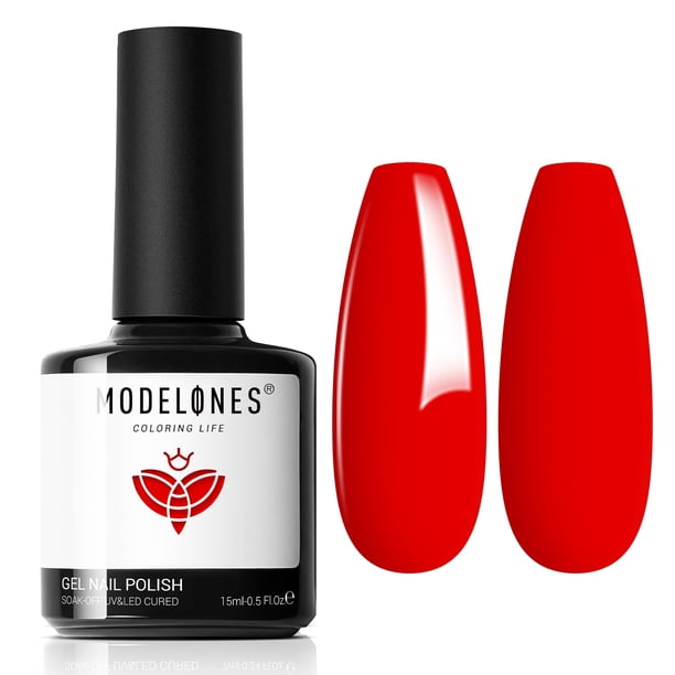Esmalte de uñas en gel Modelones, rojo, 15 ml, diseño de uñas LED Soak Off
