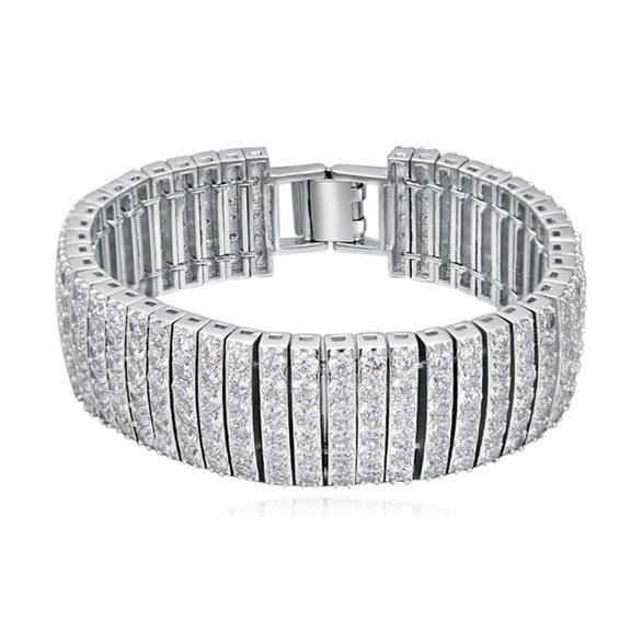 Clear Cubic Zirconia Statement Bracelet
