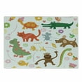 thumbnail image 1 of Animals Cutting Board, Jolly Cartoon Animals Colorful Flowers and Hearts for Cheerful and, Decorative Tempered Glass Cutting and Serving Board, Small Size, Multicolor, by Ambesonne, 1 of 1