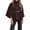 Coffee, variant on Women's Solid Color Poncho Coat, Batwing Sleeve Cape Jacket, Oversized Belted Tunic, Stand Collar Casual Cloak, Trendy Loose Fit Outerwear, Elegant Layering Piece Beige L