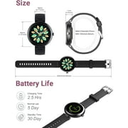Smart Watch for Women Waterproof Black, Small, Round Womens Watch Compatible with iPhone Android Phones Fitness Tracker Watch with Heart Rate Monitor Pedometer Sleep Tracker