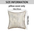 thumbnail image 7 of Unique Bargains 2pcs Velvet Tropical Leaf Jacquard Pillow Cover 18" x 18" Grey, 7 of 7