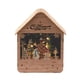 thumbnail image 4 of Figuras de casa de nieve navideñas, decoración con luz cálida, cabaña de troncos brillante para Color madera, 4 of 9