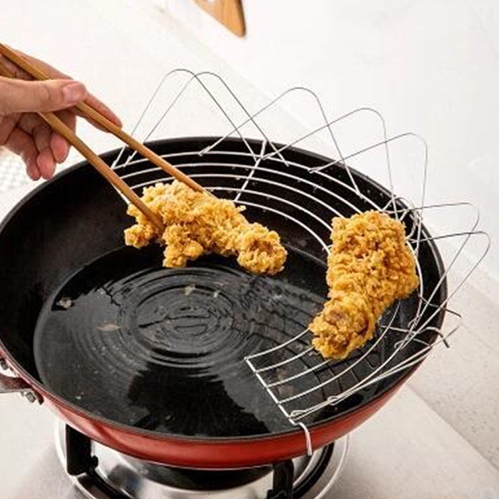 Stainless Steel Semicircle Steam Rack Drain Oil Filter Rack Kitchen