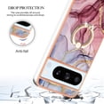 thumbnail image 5 of For Google Pixel 8 Pro Case,Ring Holder Stand Marble Pattern 3 in 1 Rugged Shockproof Hybrid Hard PC Soft Rubber Bumper Drop Protective Girls Women Boy Men Phone Cases for Google Pixel 8 Pro,Rose, 5 of 10