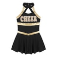 thumbnail image 4 of vastwit Tenues de Cheerleading pour Filles, Robe Sans Manches à Imprimé Lettre, Costume de Performance Dansante Noir 12, 4 of 7