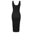 thumbnail image 3 of Doublju Women's Sleeveless Bodycon High Split Tank Midi Dress Shirring Details Dress, 3 of 4